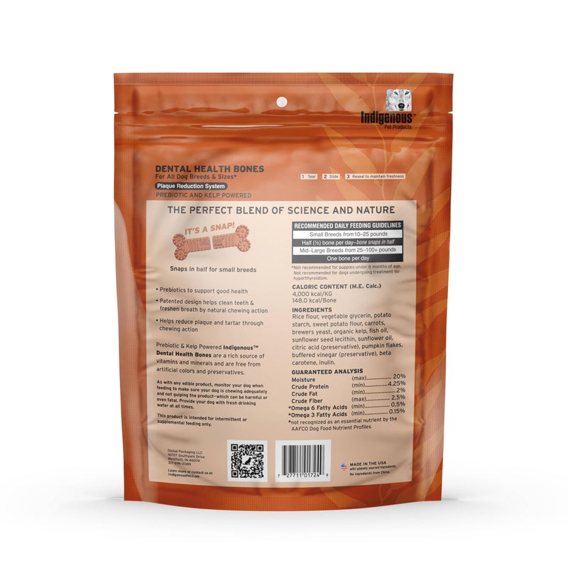 Indigenous (2 Pack) Indigenous Dental Health Bones Carrot and Pumpkin Flavor - 17 Ounces each - Image 2